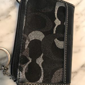 Coach silver and black wallet